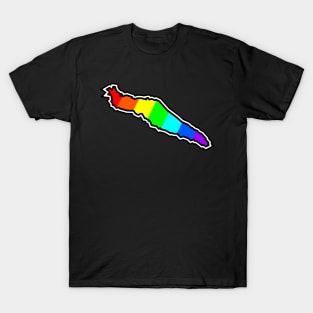 Texada Island Silhouette in A Colourful Rainbow Design - Bright Colours - Texada Island T-Shirt